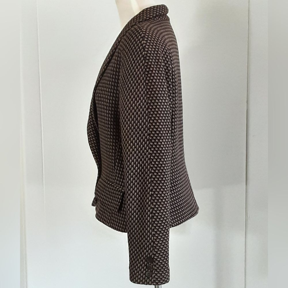 Alex de Bolzan Houndstooth 100% Wool Crop Jacket Sz 10 - Vtg - Picture 3 of 10